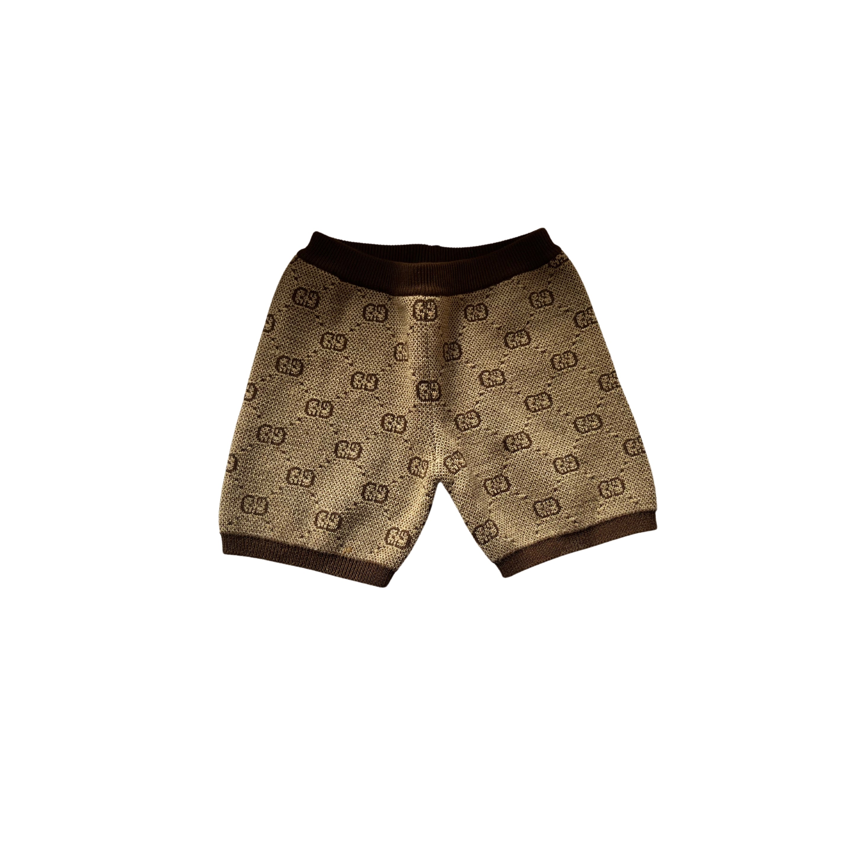 Gucci Baby GG Knit Shorts in Beige & Brown - SIZE 6mths to 9mths