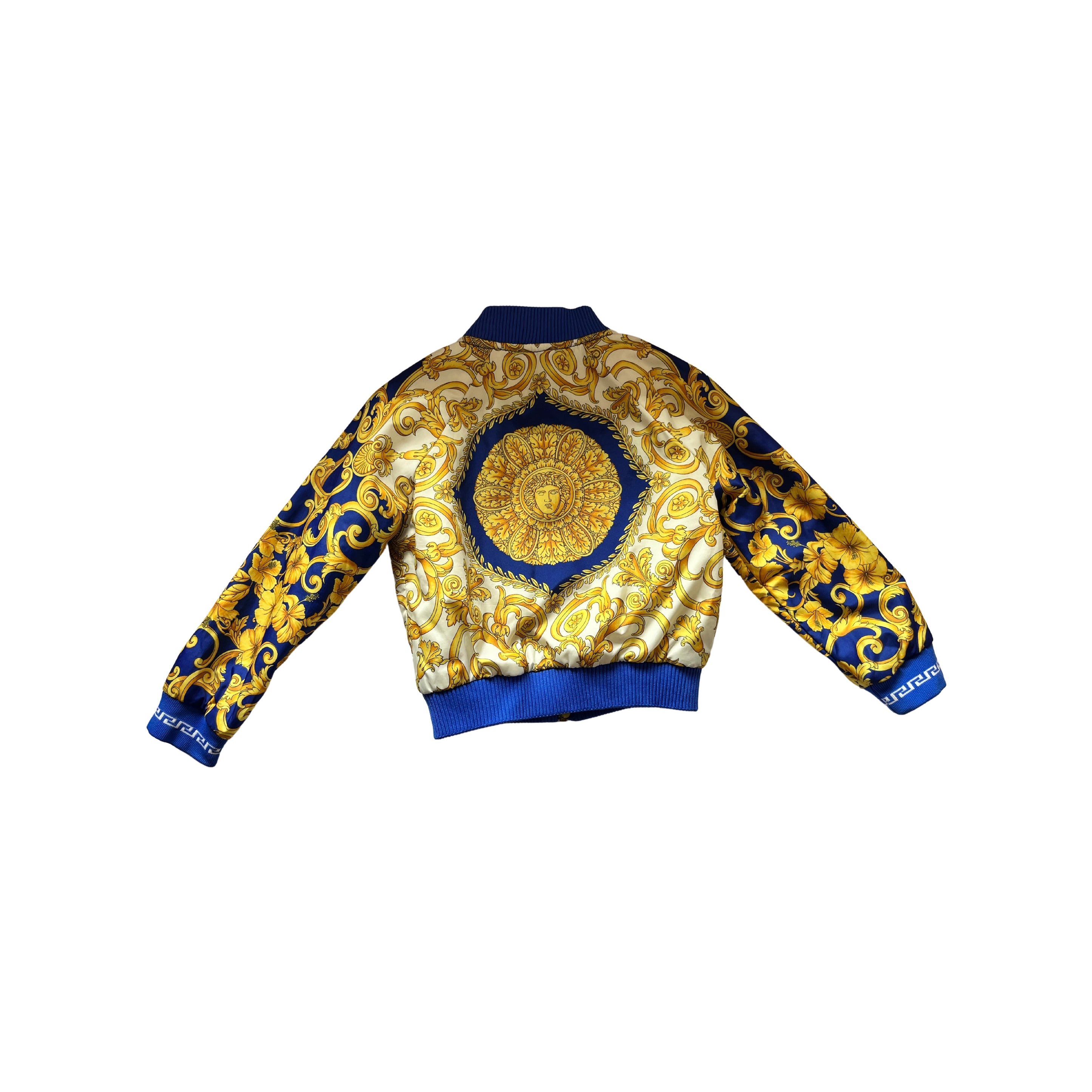 Young Versace Bomber Jacket Blue/Gold with Gold Zipper - SIZE 24mths