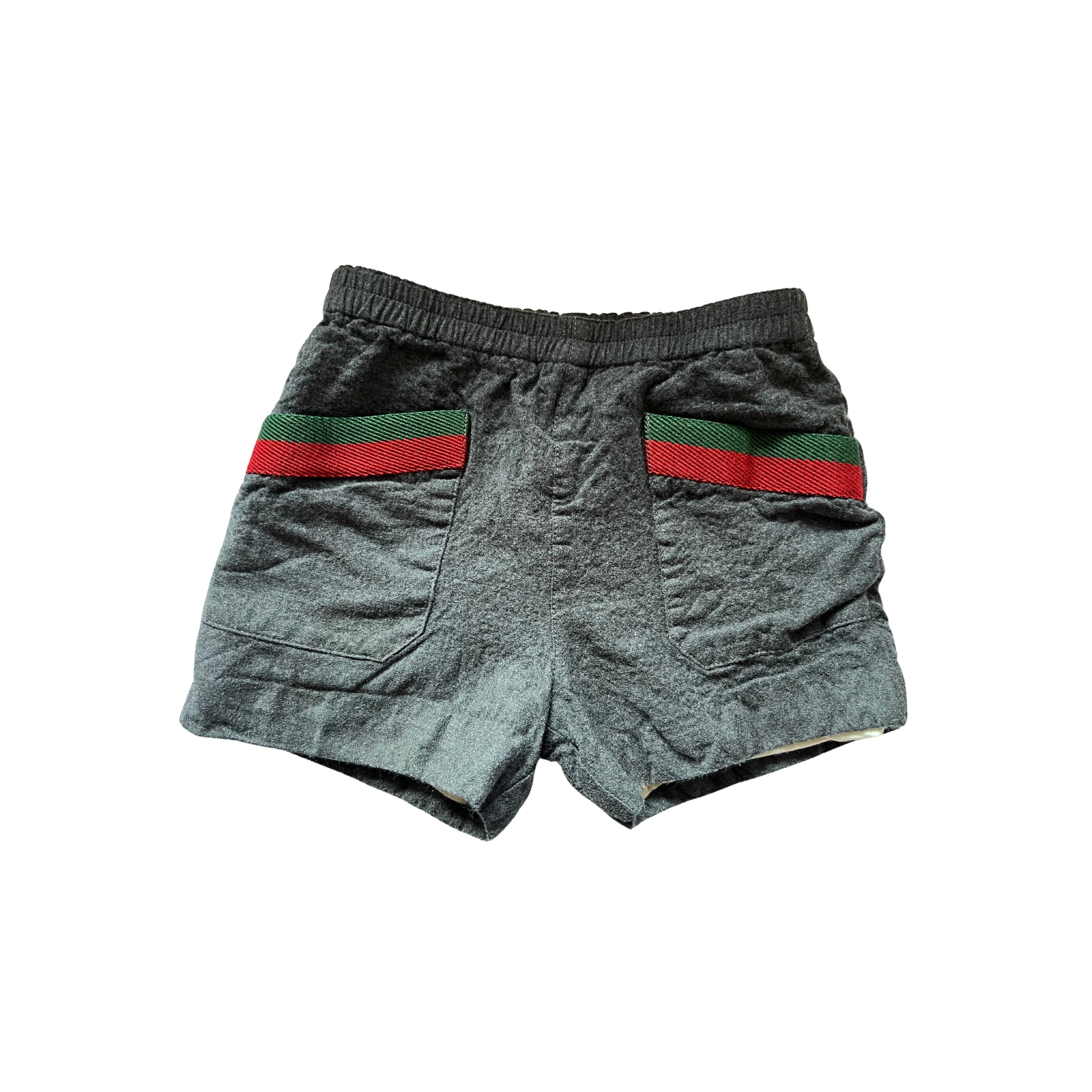 Gucci Grey Shorts with Green and Red Pockets - SIZE 3