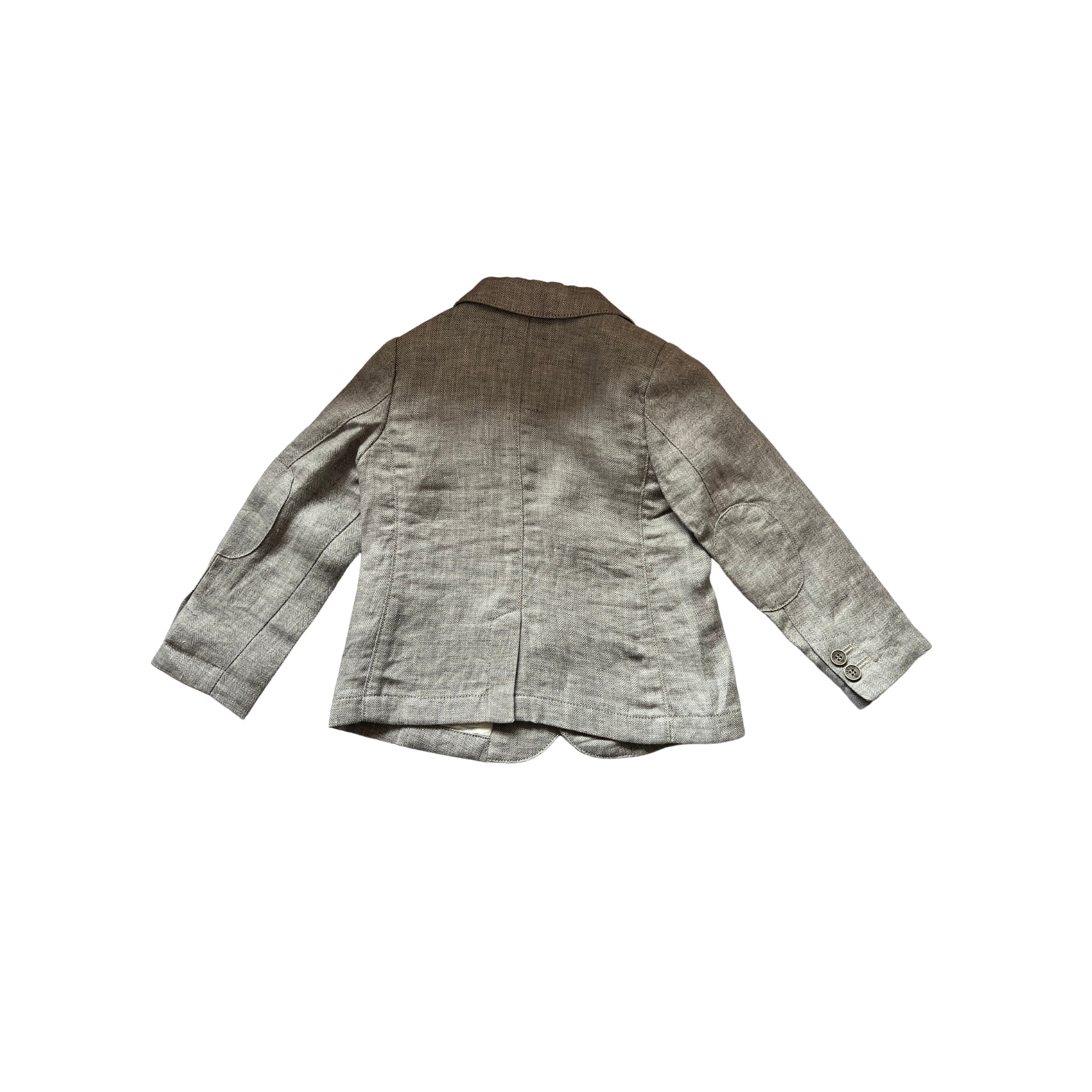 Armani Junior Boys Grey Cotton Weave Blazer Jacket - SIZE 18 mths