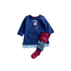 Chipie Baby Navy polka dot dress with stockings - SIZE 12mths