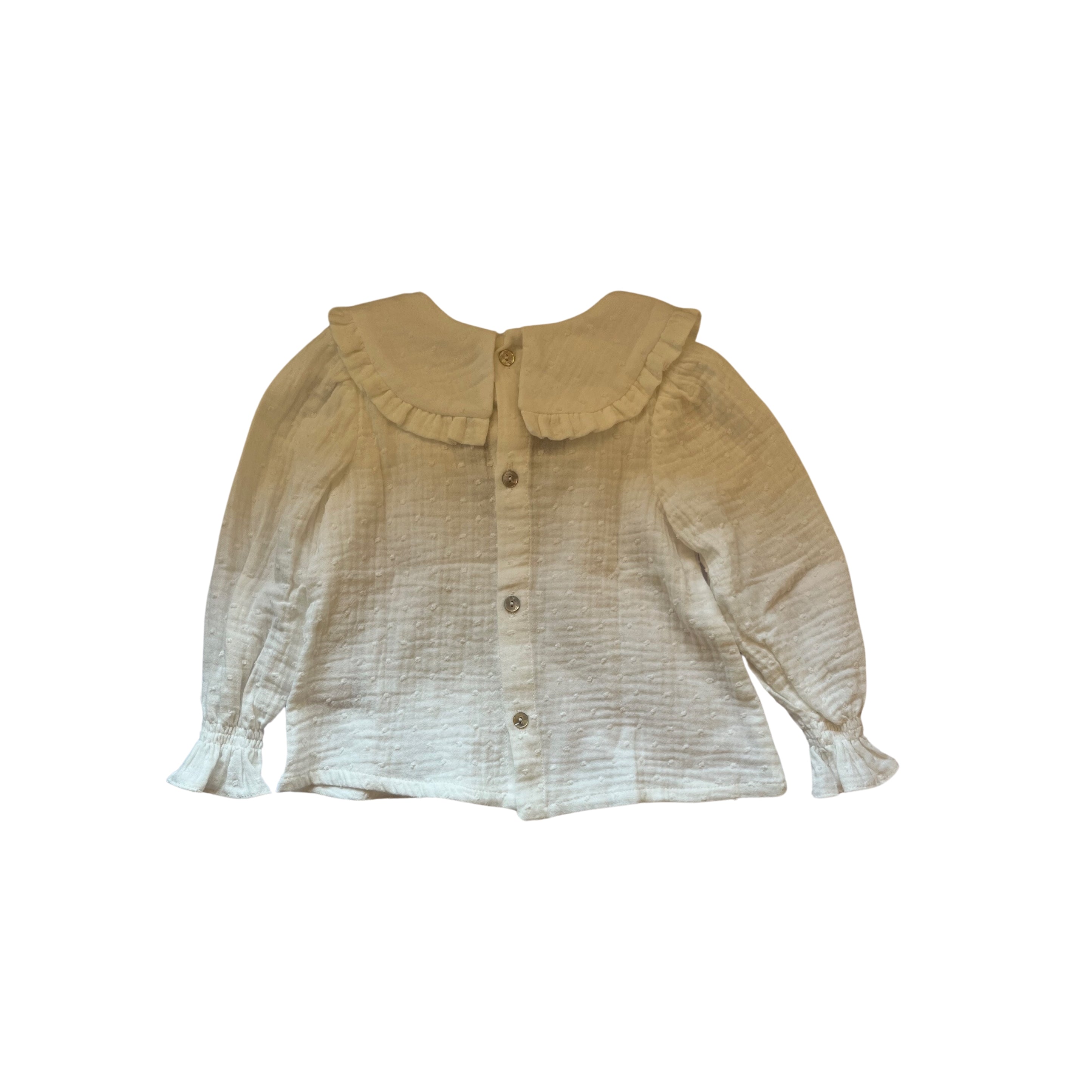 Fina Ejerique White Muslin Collar Blouse - SIZE 2Y