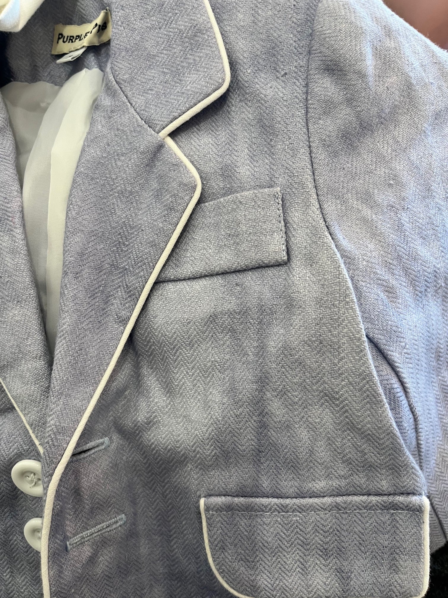 Purple Pips Light Blue Blazer Jacket - Size 1