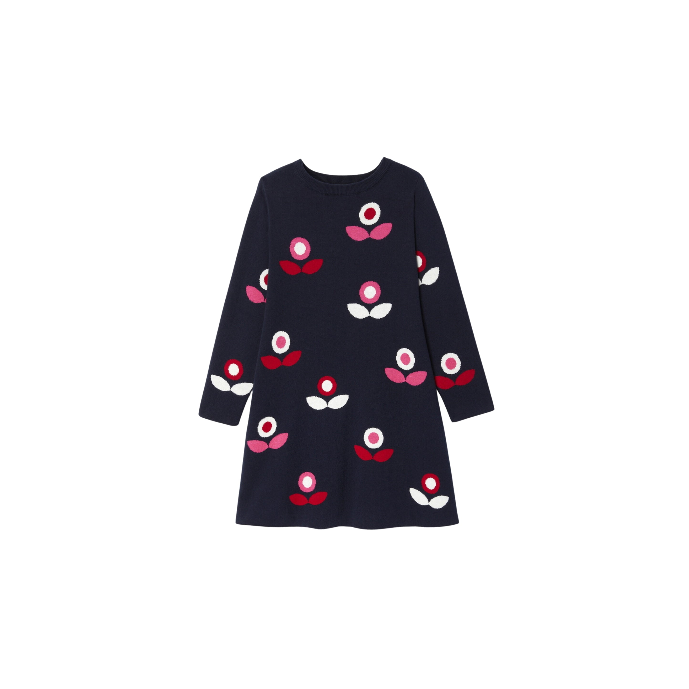 Jacadi - Girl Jacquard Dress With Flowers And Hearts - SIZE 6