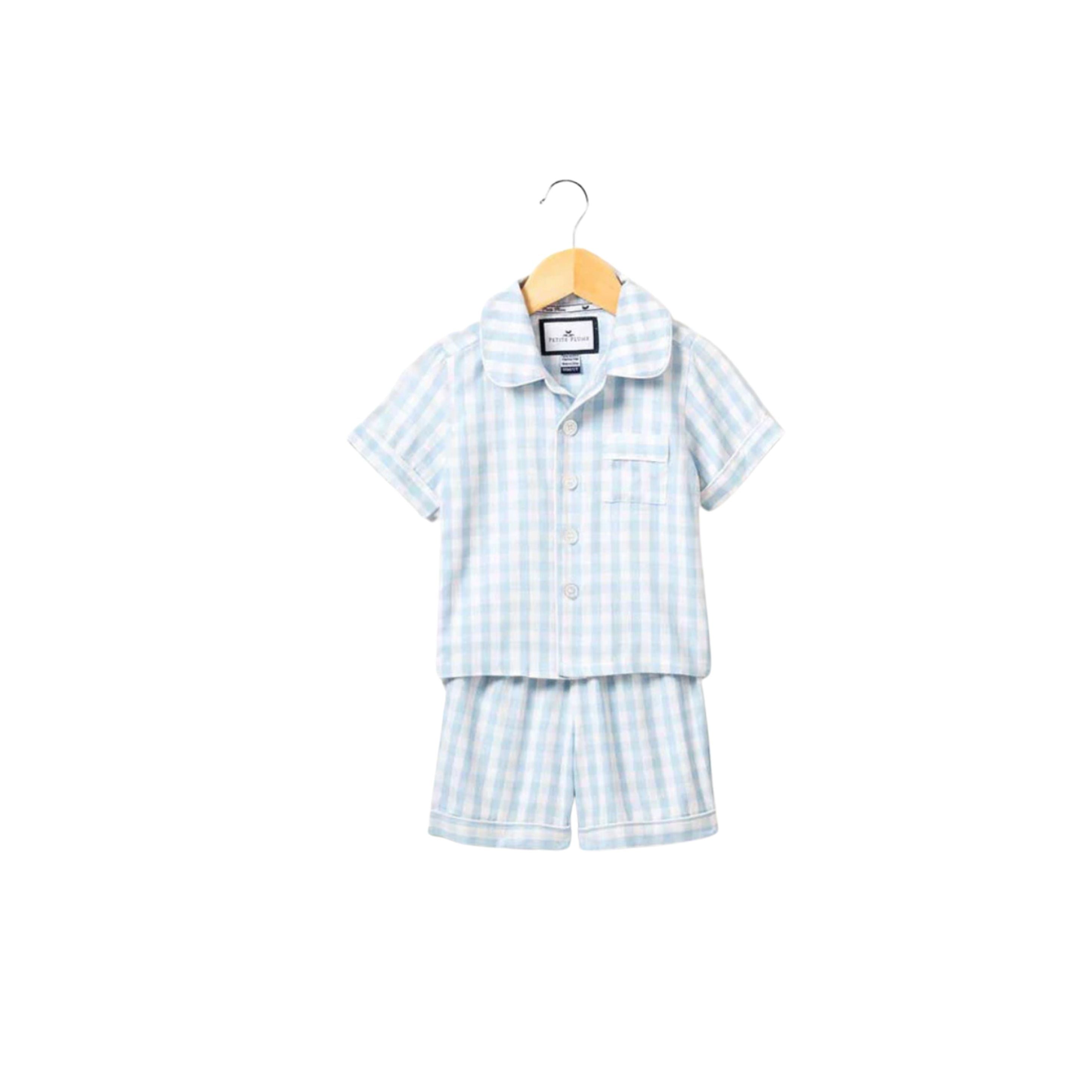 Petite Plume Gingham Pyjama Set - SIZE 6-12M