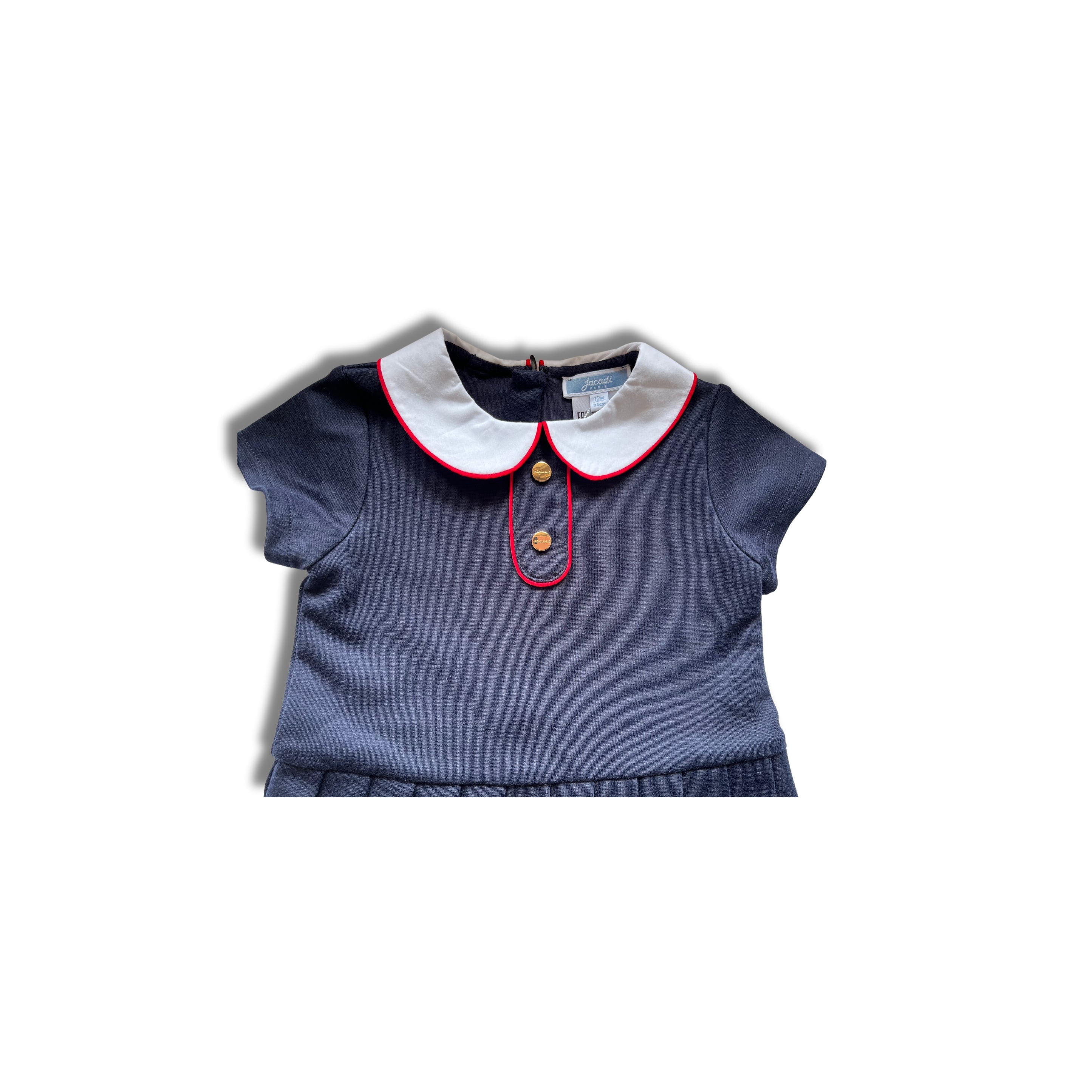 Jacadi Navy Galinette Dress - SIZE 12 mths