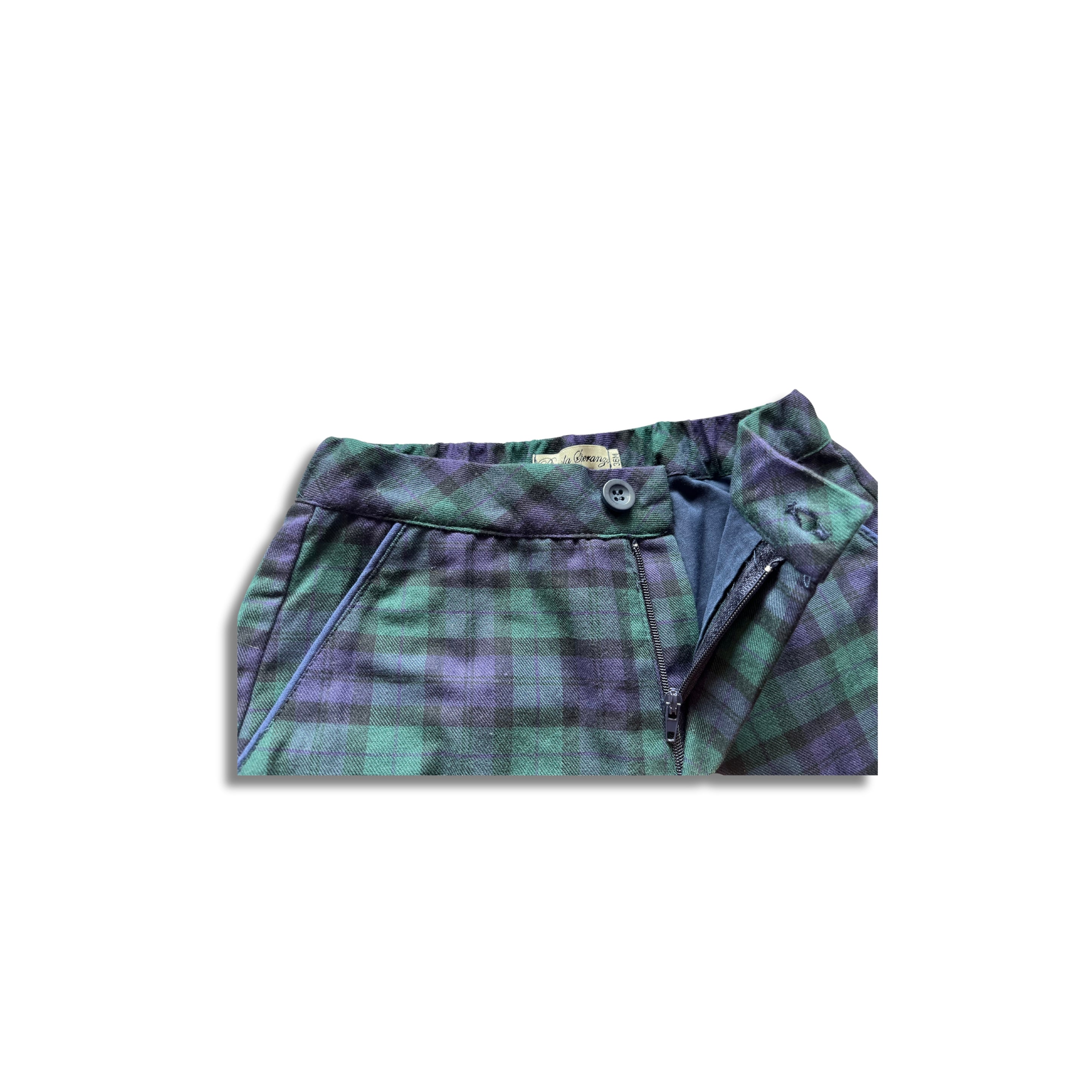 Piccola Speranza Blue and Green Tartan Check Boys Shorts Set  - SIZE 36mths