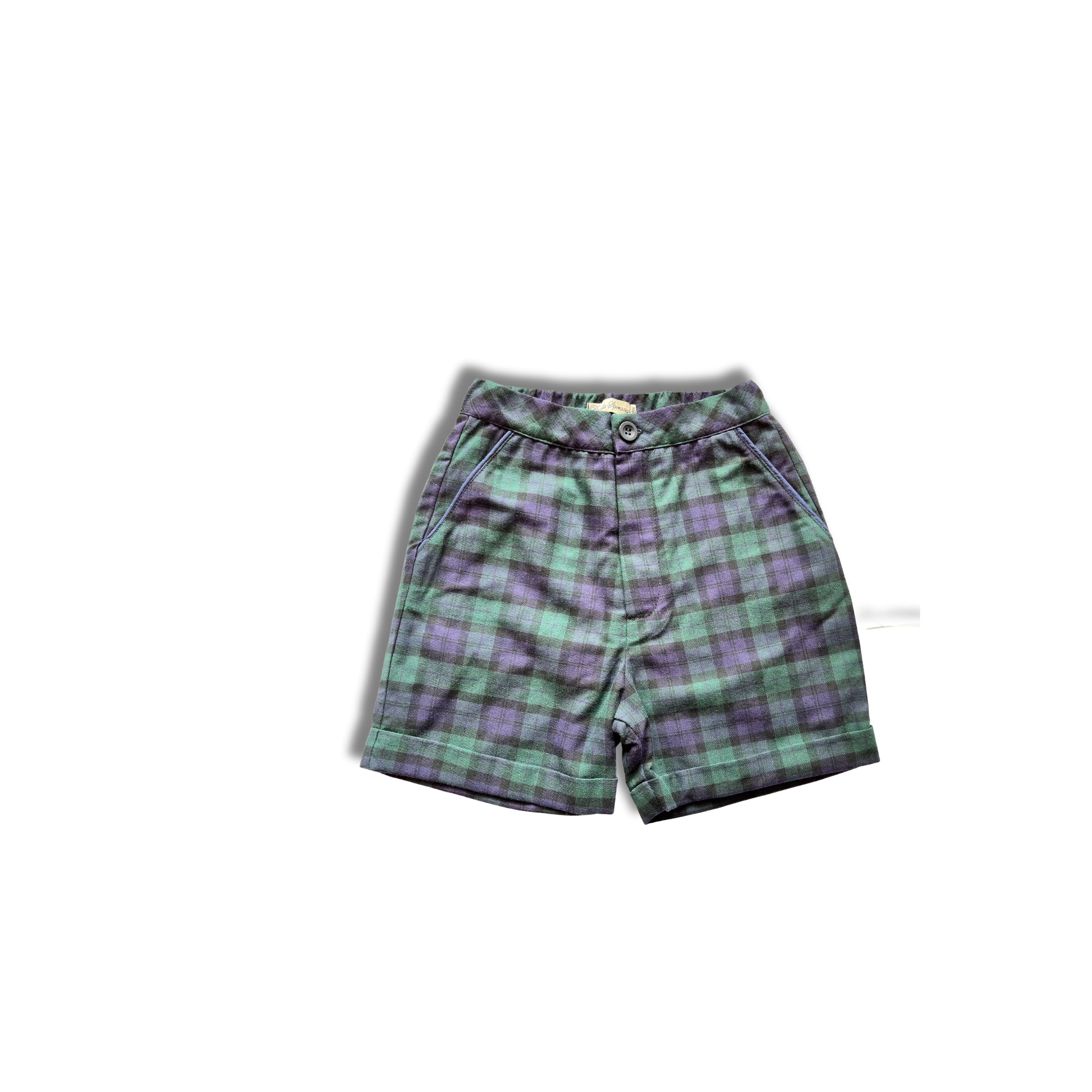 Piccola Speranza Blue and Green Tartan Check Boys Shorts Set  - SIZE 36mths