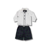 Piccola Speranza Blue and Green Tartan Check Boys Shorts Set  - SIZE 36mths